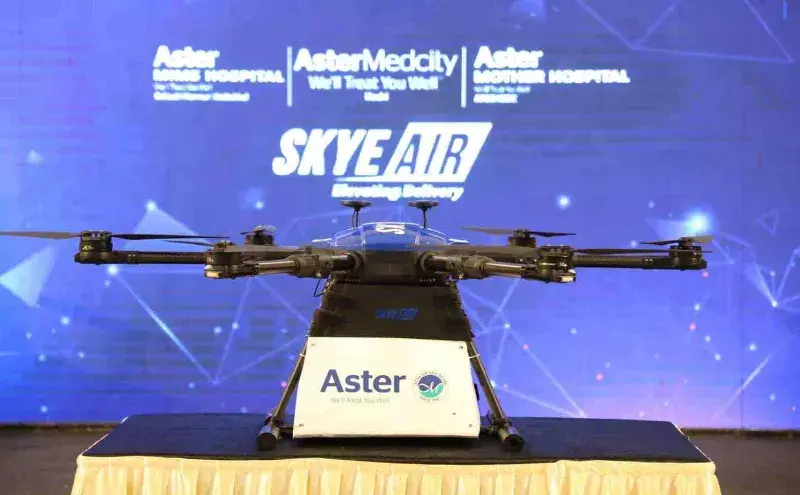 Skye Air, Aster DM to begin medical drone deliveries in Kerala Skye Air, Aster DM to begin medical drone deliveries in Kerala